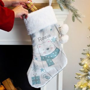 Child's Personalised Polar Bear Christmas Stocking