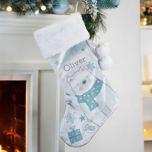Child's Personalised Polar Bear Christmas Stocking