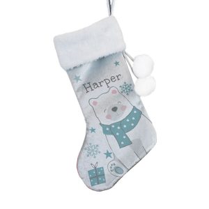 Child's Personalised Polar Bear Christmas Stocking
