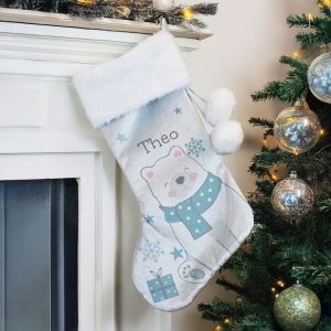 Child's Personalised Polar Bear Christmas Stocking