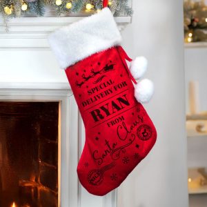 Personalised Special Delivery Red Christmas Stocking