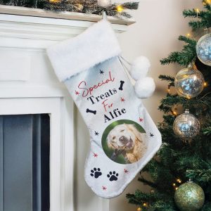 Personalised Photo Upload Dog Christmas Stocking
