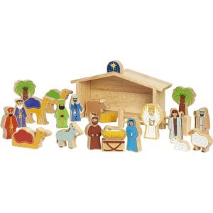 Lanka Kade Kid's Deluxe Wooden Nativity Christmas Playset