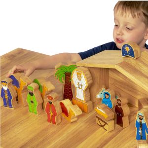Lanka Kade Kid's Deluxe Wooden Nativity Christmas Playset
