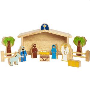 Lanka Kade Kid's Deluxe Wooden Nativity Christmas Playset