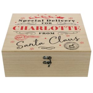 Kid's Personalised Special Delivery Wooden Christmas Eve Box