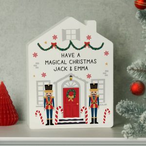 Personalised Nutcracker Christmas House Wooden Ornament