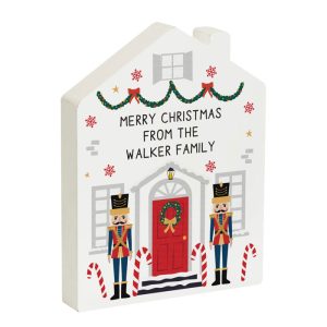 Personalised Nutcracker Christmas House Wooden Ornament