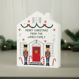 Personalised Nutcracker Christmas House Wooden Ornament