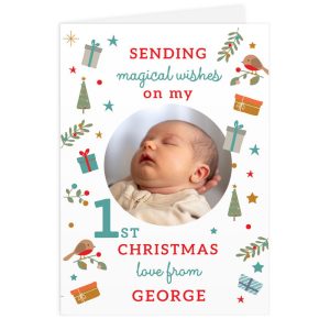 Personalised My 1st Christmas Photo Upload Pack of 10 Cards