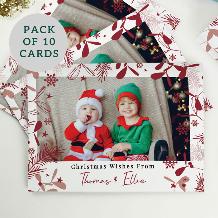 Personalised Photo Upload Pack of 10 Christmas Cards