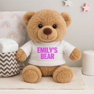 Personalised Girl's Teddy Bear in a Tee Shirt Birthday Gift