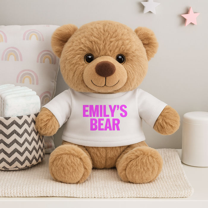 Personalised Girl's Teddy Bear in a Tee Shirt Birthday Gift