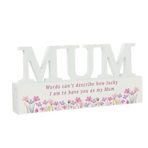 Personalised Floral Wooden Mum Ornament Birthday Mothers Day