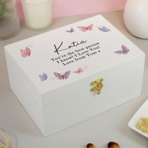 Personalised Butterfly Wooden Keepsake Box