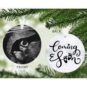 Coming Soon Baby Scan Photo Upload Christmas Decoration