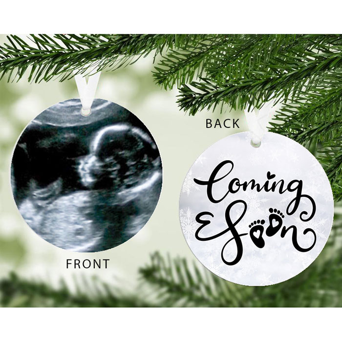 Coming Soon Baby Scan Photo Upload Christmas Decoration