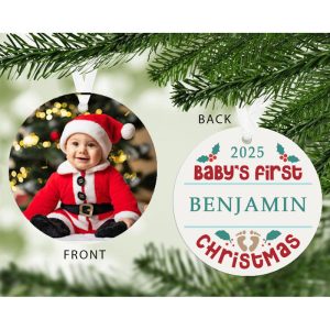 Baby's 1st Christmas Photo Upload Christmas Tree Decoration