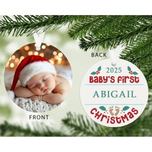 Baby's 1st Christmas Photo Upload Christmas Tree Decoration