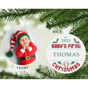 Baby's 1st Christmas Photo Upload Christmas Tree Decoration
