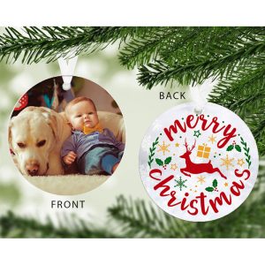 Merry Christmas Photo Upload Tree Decoration