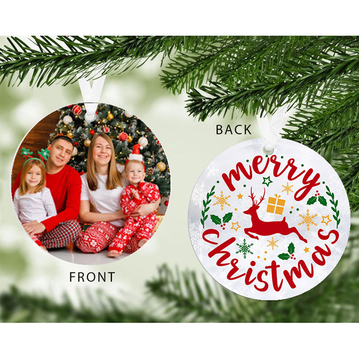 Merry Christmas Photo Upload Tree Decoration