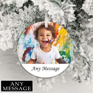 Personalised Message and Photo Upload Xmas Tree Decoration