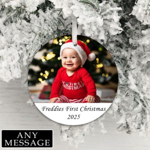 Personalised Message and Photo Upload Xmas Tree Decoration