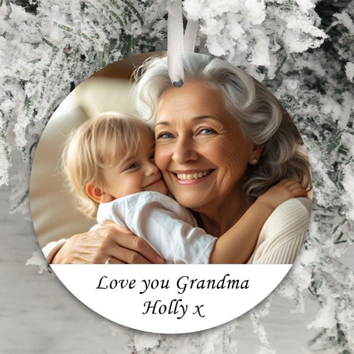 Personalised Message and Photo Upload Xmas Tree Decoration