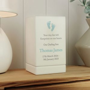 Personalised Baby Boy Wooden Ashes Urn
