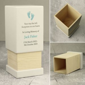 Personalised Baby Boy Wooden Ashes Urn