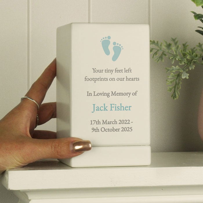 Personalised Baby Boy Wooden Ashes Urn