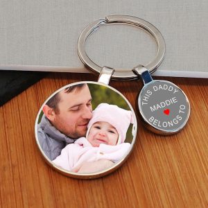 This Daddy Belongs To Custom Charm Photo Upload Key Ring