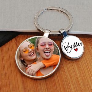 Besties Charm Photo Upload Key Ring Best Friend Gift