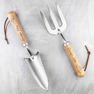 Personalised Luxury Stainless Steel Garden Trowel & Fork Set