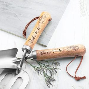 Personalised Luxury Stainless Steel Garden Trowel & Fork Set