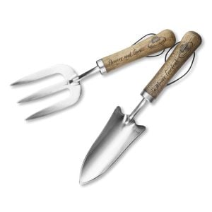 Personalised Luxury Stainless Steel Garden Trowel & Fork Set