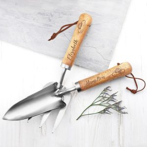 Personalised Luxury Stainless Steel Garden Trowel & Fork Set