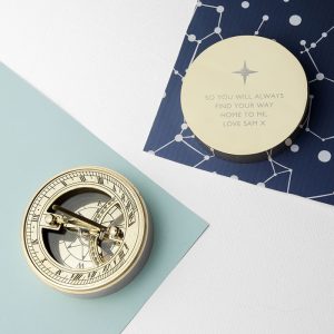 Personalised Iconic Adventurers Brass Sundial And Compass