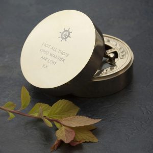 Personalised Iconic Adventurers Brass Sundial And Compass