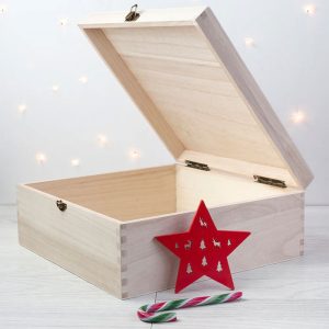 Personalised Cat Treats Large Wooden Christmas Keepsake Box