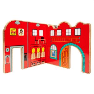 Lanka Kade Wooden Fire And Police Toy World Playset