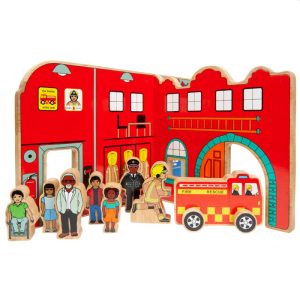 Lanka Kade Wooden Fire And Police Toy World Playset