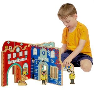 Lanka Kade Wooden Fire And Police Toy World Playset