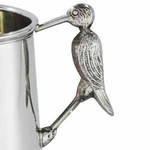 Personalised Engraved Stork Handle Pewter Baby Mug