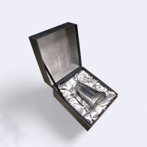 Personalised Engraved Stork Handle Pewter Baby Mug