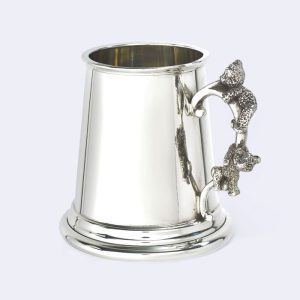 Engraved Teddy Bear Handle Pewter Quarter Pint Baby Mug