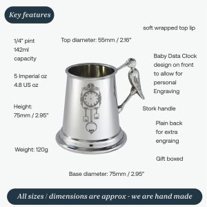 Personalised Engraved Pewter Baby Mug With Birth Details