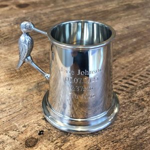 Personalised Engraved Pewter Baby Mug With Birth Details