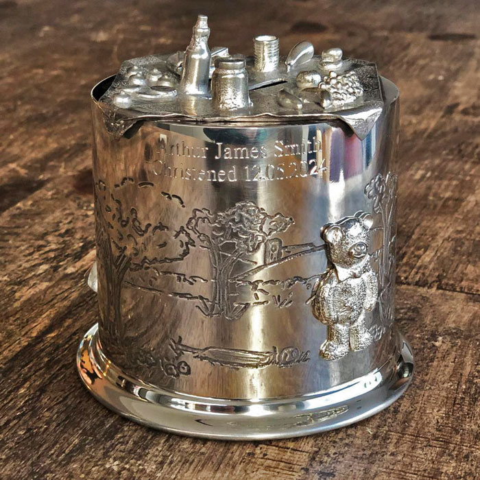 Personalised Engraved Pewter Teddy Bears Picnic Money Box